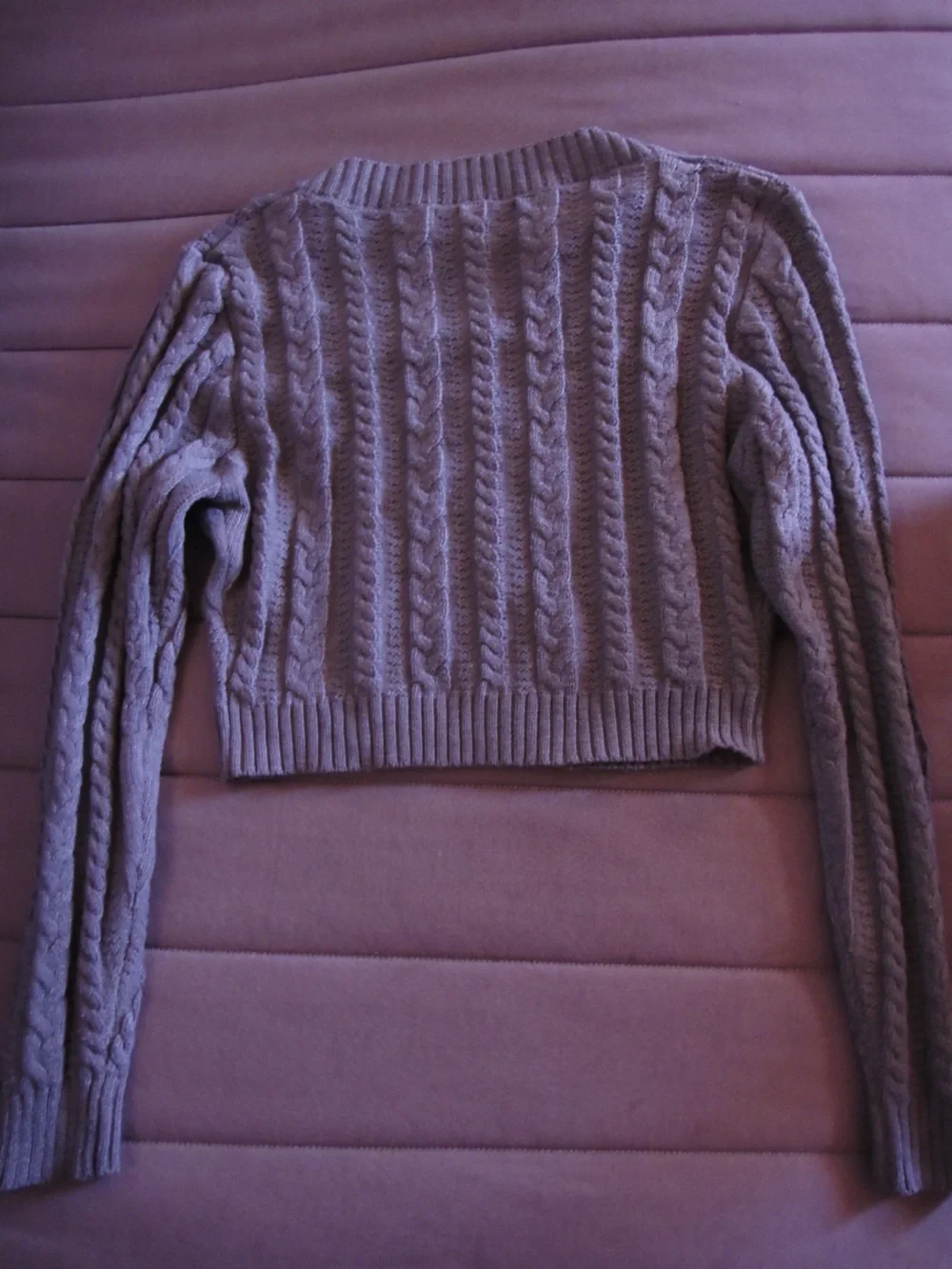 Love Tree Lavender Cable Knit V-Neck Sweater